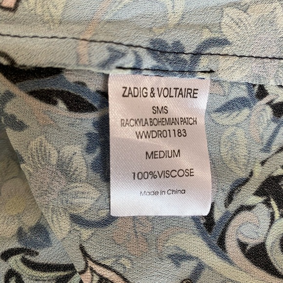 ZADIG & VOLTAIRE Rackyla Bohemian Patch Dress Viscose M - Picture 3 of 9